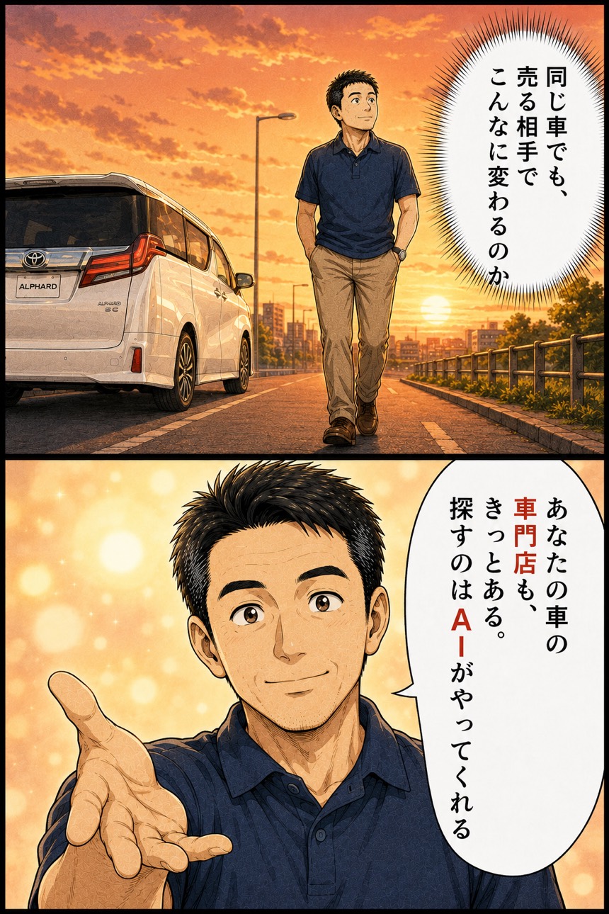 同じ車でも売る相手でこんなに変わるのかと実感する佐藤さん